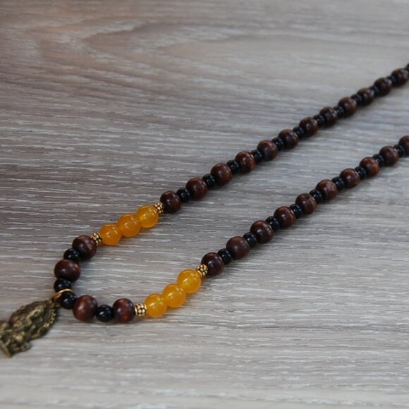 Elephant Necklace,Wood Necklace,Indian Necklace - Picture 2 of 3